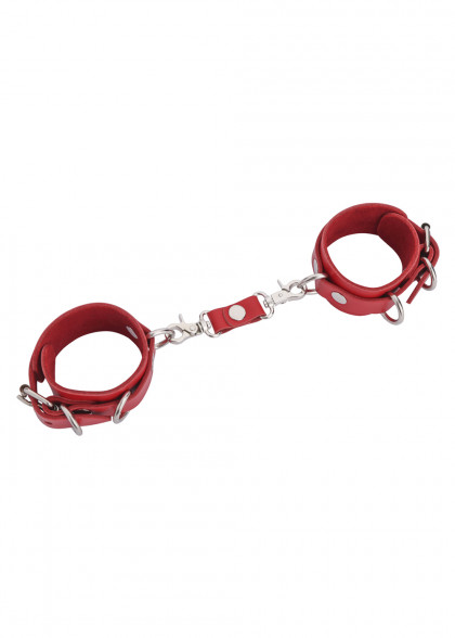 Шкіряні наручники червоні