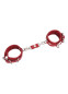 Кожаные наручники красные, 150052