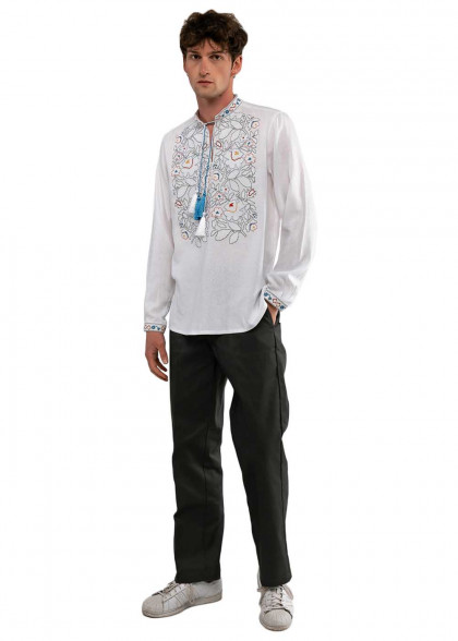 Мужская вышиванка Стрилкивци белая