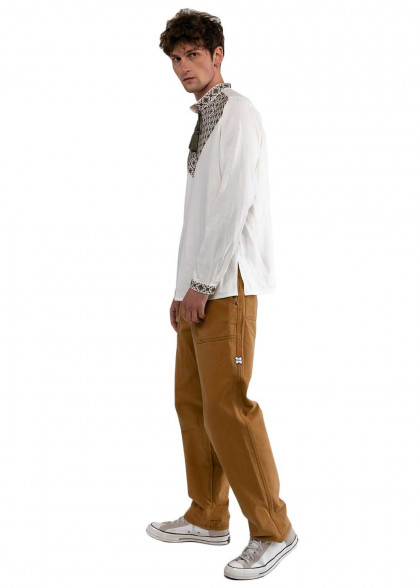 Мужская вышиванка Батурин молочная