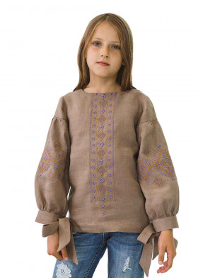 Вышиванка детская из льна