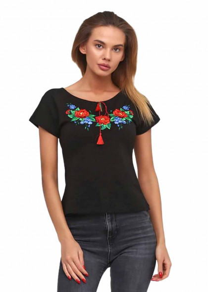 Вышитая футболка Маки