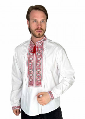 Вышиванка мужская белая Златомир