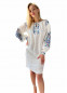 Вышитое платье белое короткое, 250167, размеры XS, S, M, L, XL, 2XL, 3XL