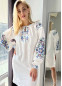 Вышитое платье белое короткое, 250167, размеры XS, S, M, L, XL, 2XL, 3XL