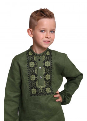 Вышиванка для мальчика хаки