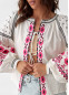 Вышитая блуза-накидка белая, 270274, размеры S, M, L