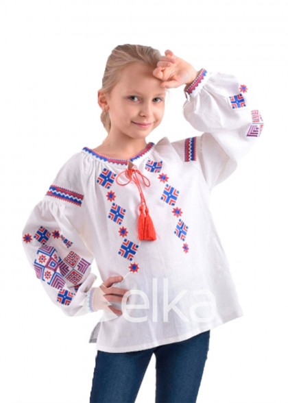 Дитяча вишиванка Ромби Косач біла