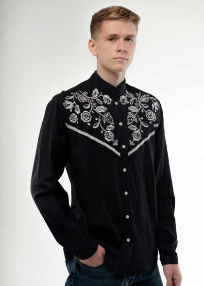 Вышитая рубашка Находка черная