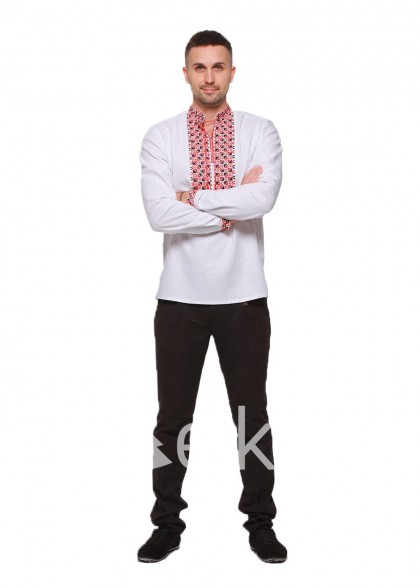 Мужская вышиванка Стихия красно-черная