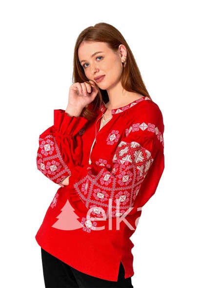 Embroidered shirt Zorya burgundy