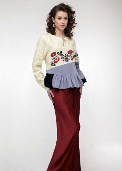 Вышиванка Камянка светло-желтая 