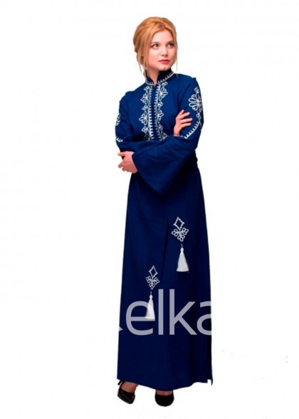 Платье вышиванка Роксолана синее