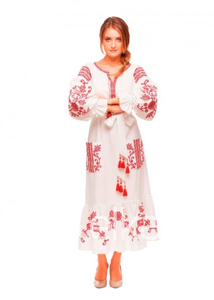 Платье вышиванка Вишневый сад