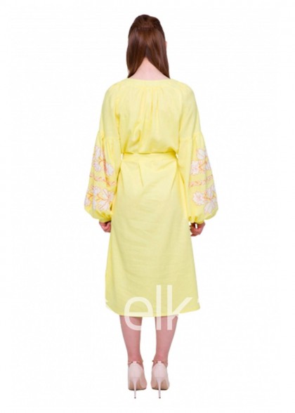 Vyshyvanka dress Bride yellow