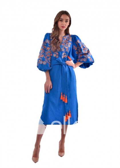 Платье вышиванка Находка синее