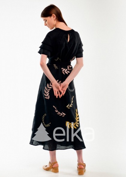 Платье вышиванка черное Панночка