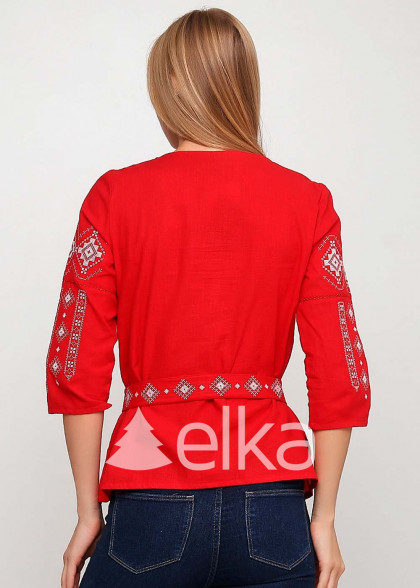 Embroidered shirt Tradition red
