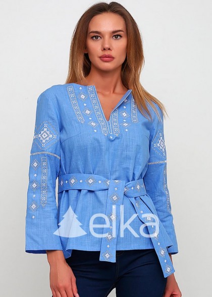 Embroidered shirt for women Tradition blue