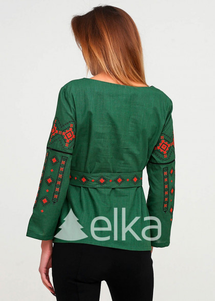 Embroidered shirt Tradition khaki