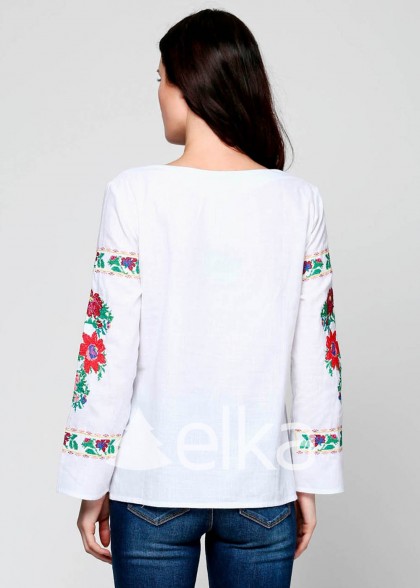 Embroidered shirt female Floral wreath