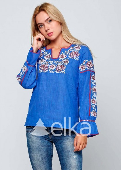 Вышиванка женская синяя