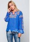 Вышиванка женская синяя, 240108, размеры S, M, L, XL, 2XL, 3XL