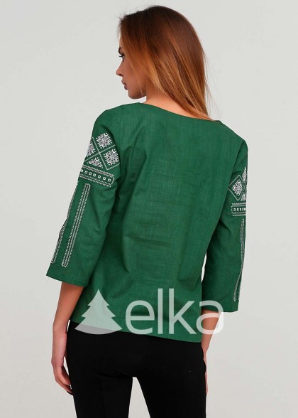 Women green embroidery