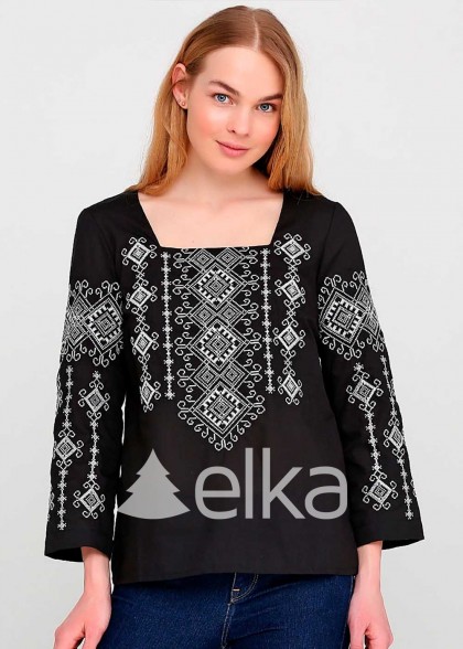 Вышиванка женская Этно черная
