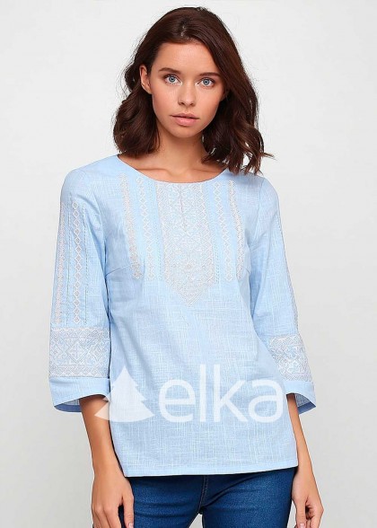 Embroidered shirt Ethno blue