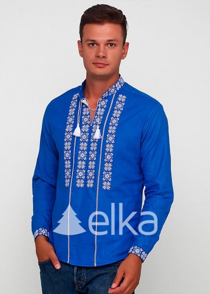 Мужская вышиванка синяя Зори