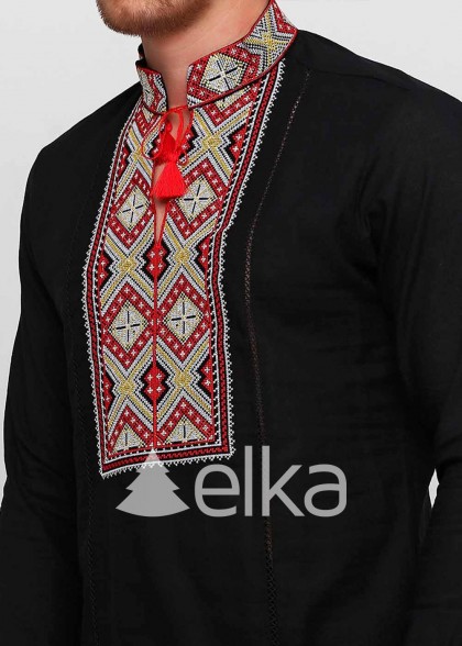 Мужская вышиванка черная Оберег