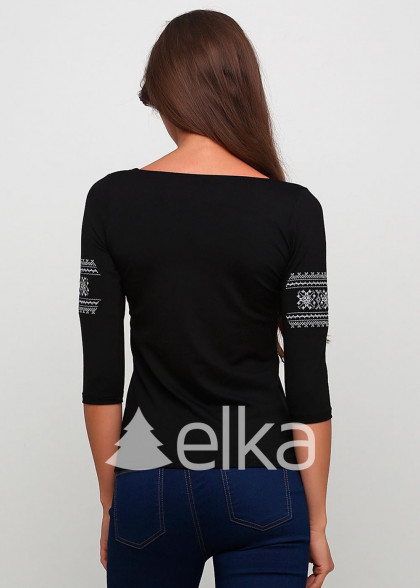 Women's embroidered shirt black 
