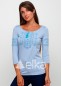 Футболка женская с голубой вышивкой, 240123, размеры S, M