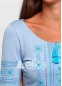 Футболка женская с голубой вышивкой, 240123, размеры S, M