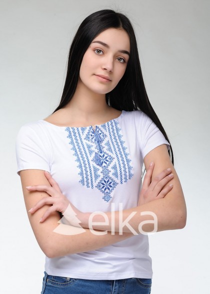 Белая футболка вышиванка Закарпатская