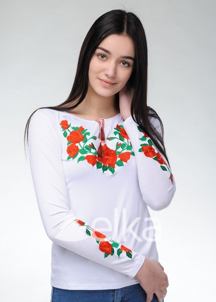 White vyshyvanka women Rose