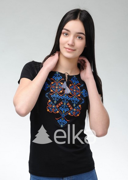 Embroidered T-shirt Elegy black
