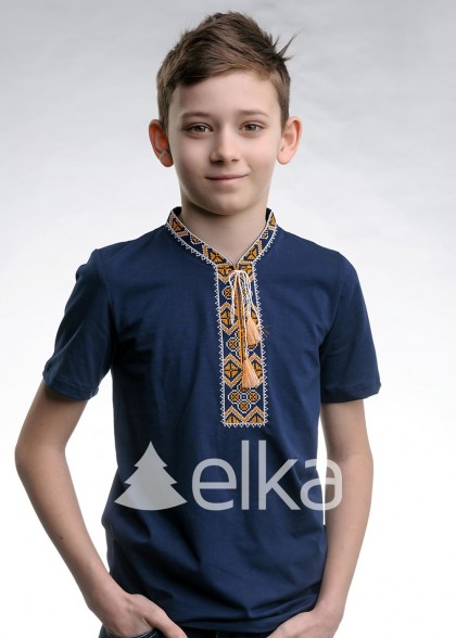 Kids T-shirt with yellow embroidery