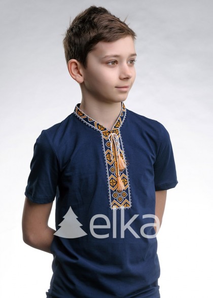 Kids T-shirt with yellow embroidery