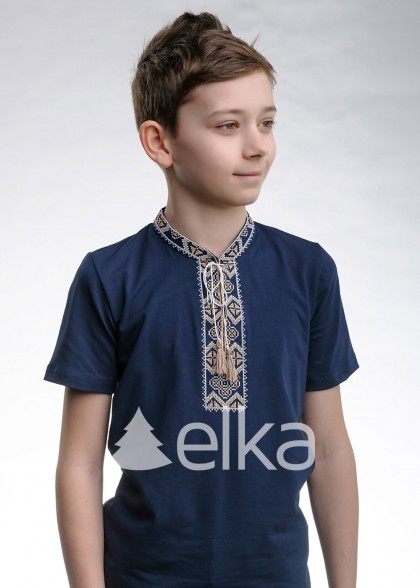 Embroidered T-shirt for a boy blue