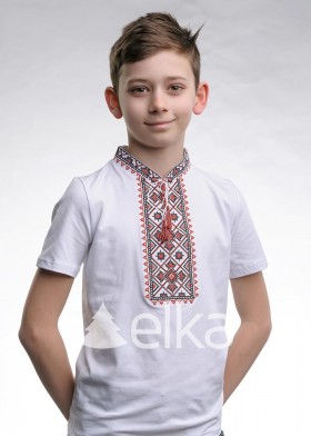 Футболка вышиванка на мальчика белая