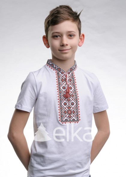 Футболка вишиванка на хлопчика біла