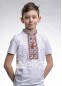 Футболка вышиванка на мальчика белая, 430407, размеры 2-3 года, 3-4 года, 5-6 лет, 7-8 лет, 9-10 лет, 11-12 лет, 13-14 лет