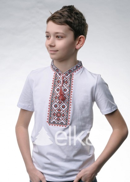 Футболка вишиванка на хлопчика біла