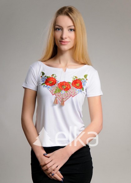 Футболка вышиванка Диво белая
