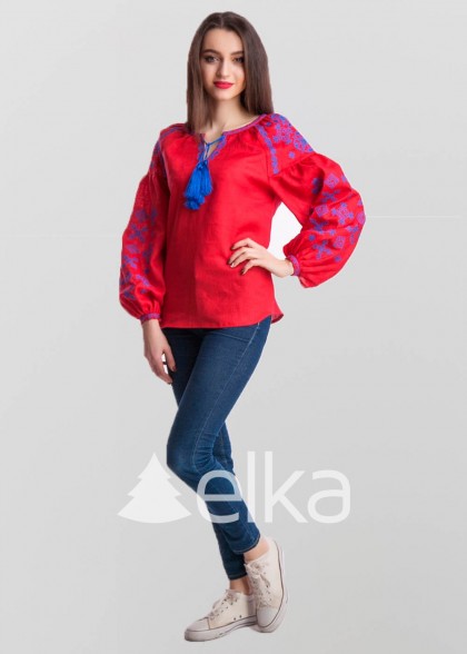 Embroidered shirt Fern color