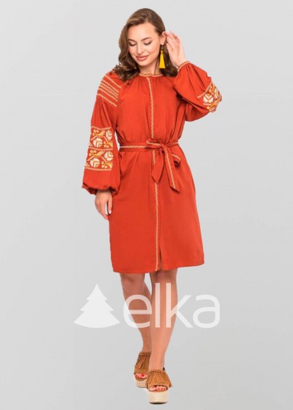 Платье вышиванка Ломаная ветка