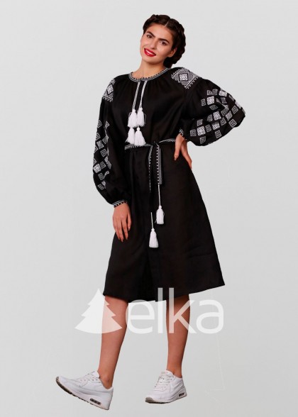 Платье вышиванка Окошко черное