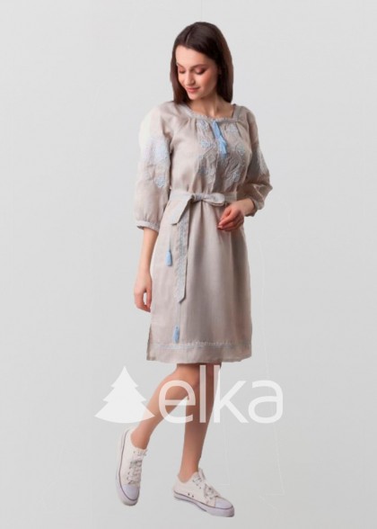 Льняное платье вышиванка Окошко